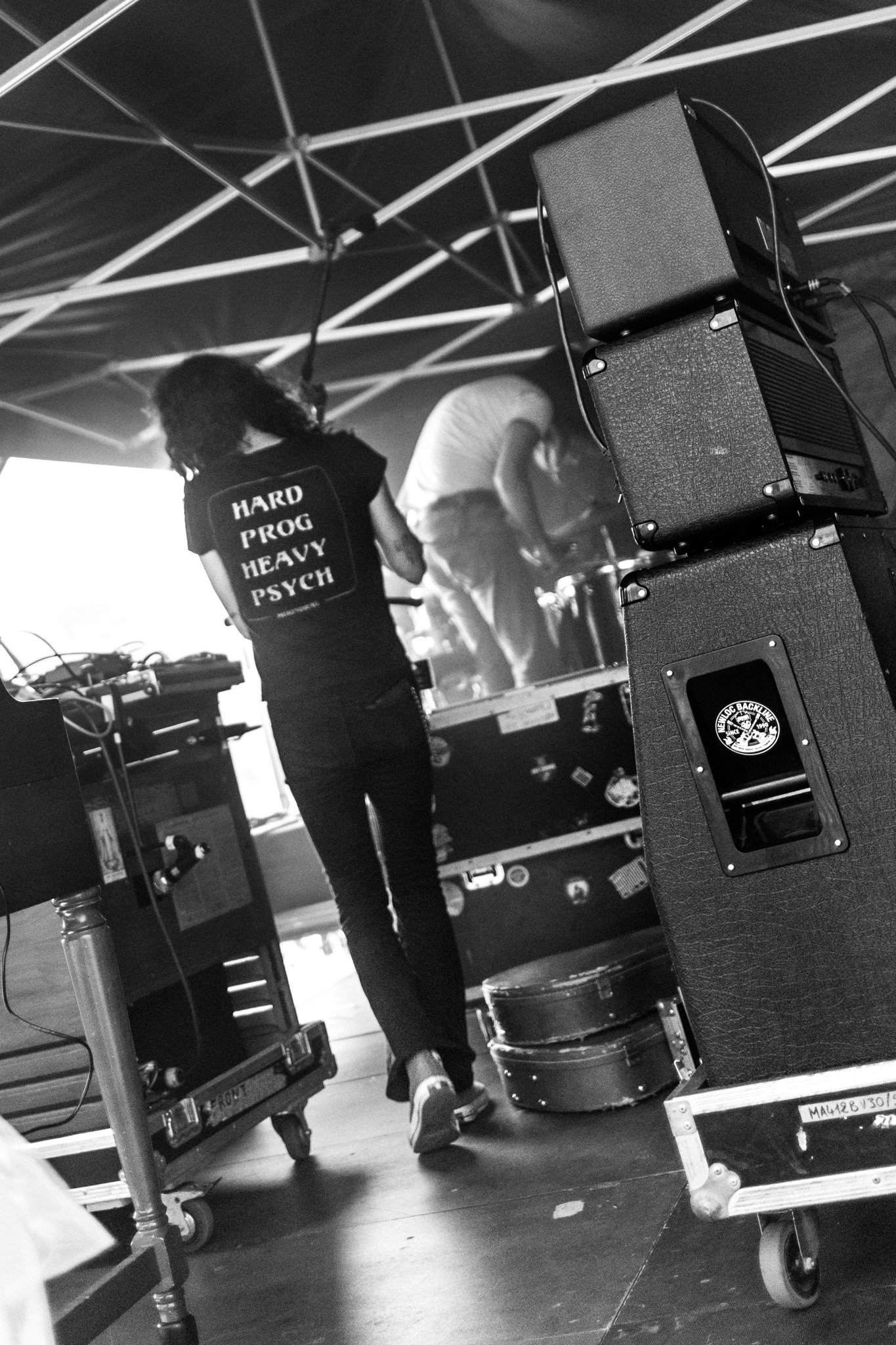 reportage photographie noir et blanc coulisses festival groupe rock breton moundrag 